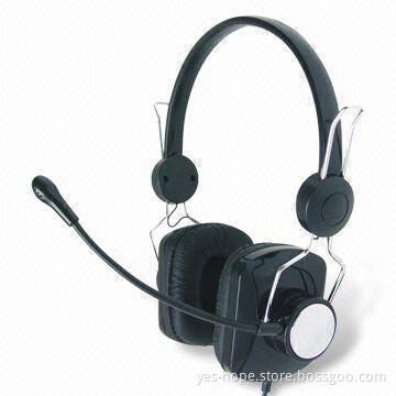 Wired Computer Headphones with 2.0m Cord Length, 2 x 3.5mm Stereo Plug and 2 x 40mm Mylar Speaker